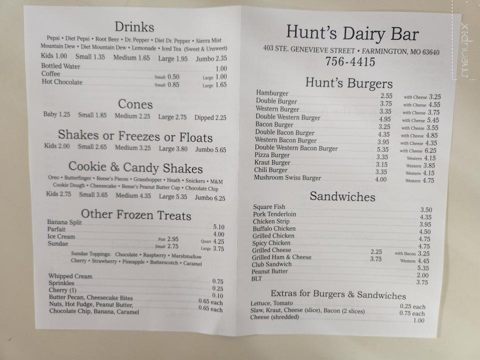Hunt's Dairy Bar - Farmington, MO