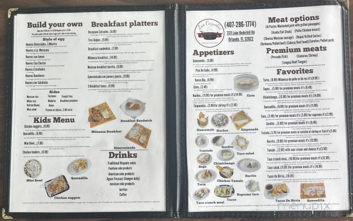 Las Cazuelas Mexican Restaurant - Orlando, FL menu_pic