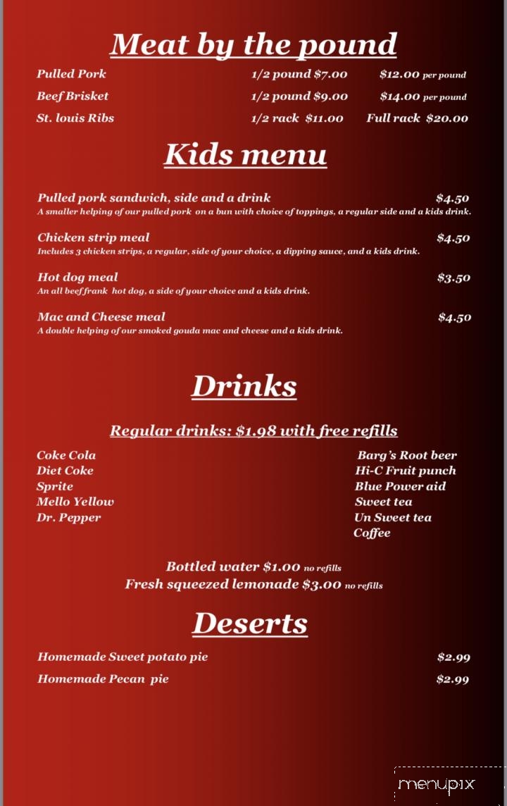 Choo-Choo Q Barbecue - Somerset, KY menu_pic
