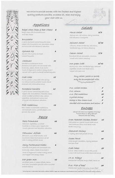 Ever-green - Rochester, IN menu_pic