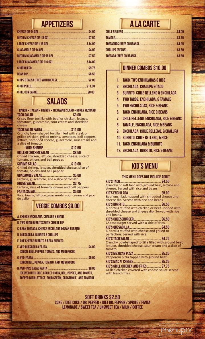 Atzimba Mexican Restaurant - Selmer, TN menu_pic