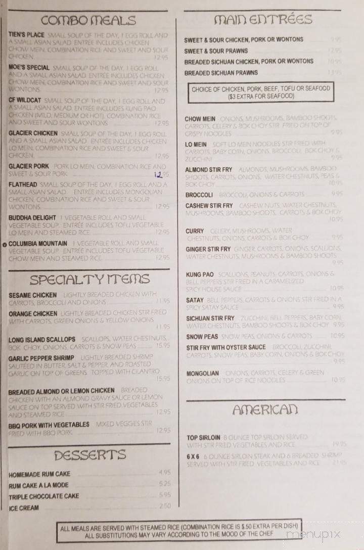 Tien's Place Oriental Dining - Columbia Falls, MT menu_pic
