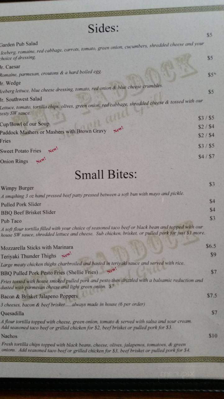 The Old Pad - Eugene, OR menu_pic