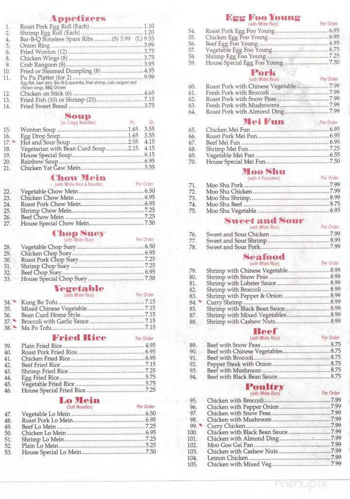 Great Wall Buffet - Sparta, WI menu_pic