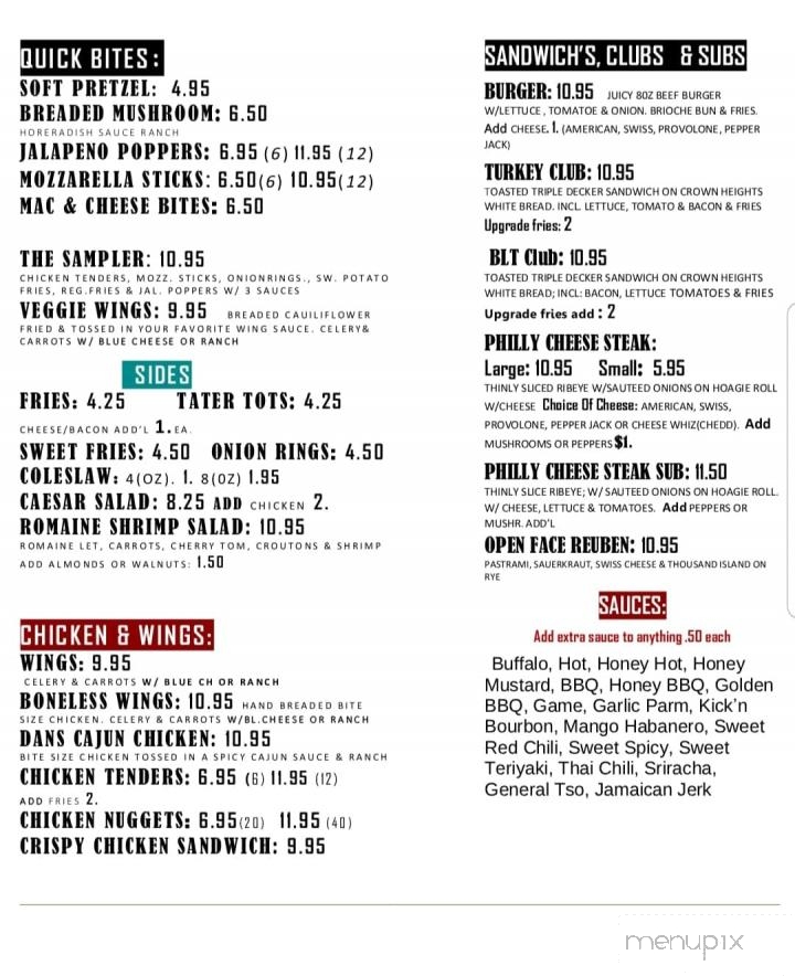 The Pub - Ticonderoga, NY menu_pic