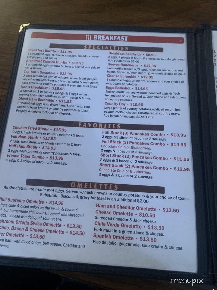 Top Town Cafe - Crestline, CA menu_pic