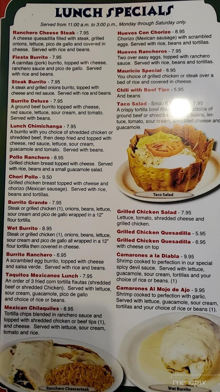 Menu of La Fiesta Mexican Restaurant in Canton, IL 61520