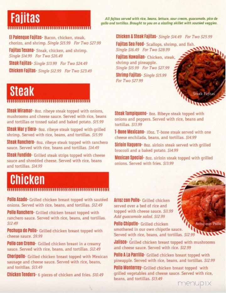 El Palenque Mexican Restaurant - Lowell, OH menu_pic