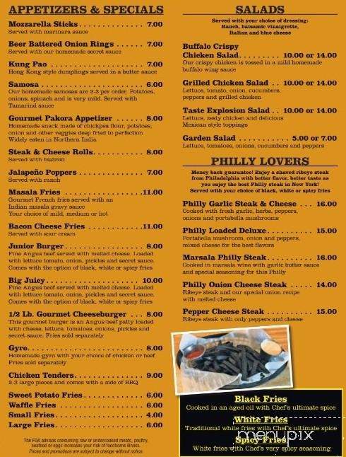 Dave's Gourmet Burgers and More - Schenectady, NY menu_pic