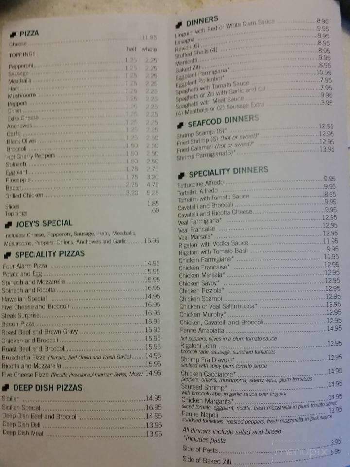 Joey's Pizzeria - Belleville, NJ menu_pic