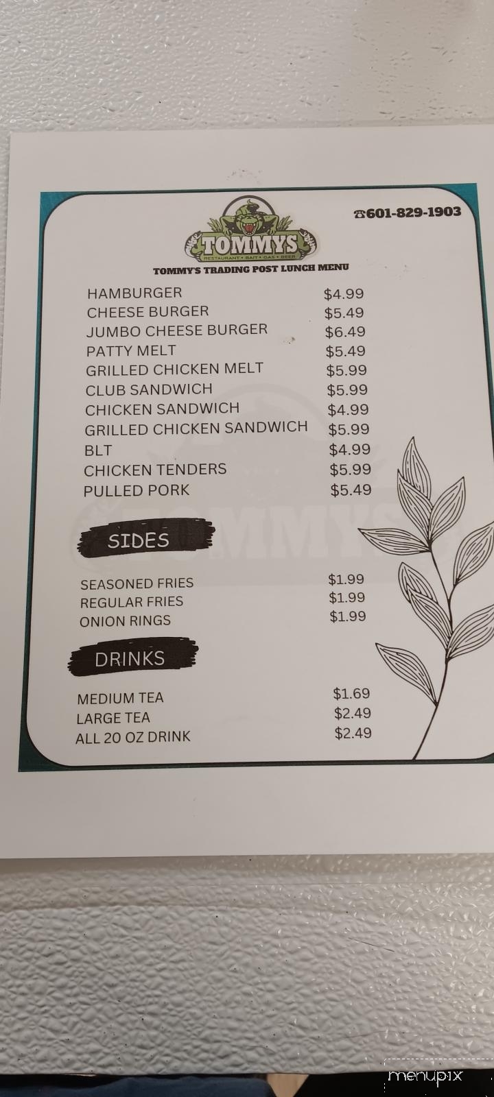Tommy's Trading Post - Brandon, MS menu_pic