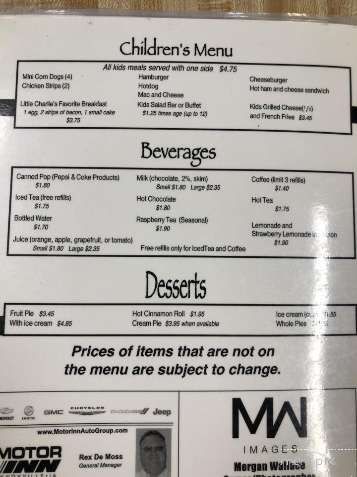 Mr C's Steakhouse - Knoxville, IA menu_pic