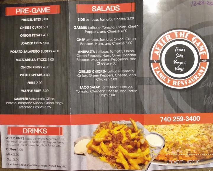 After The Game - Lucasville, OH menu_pic