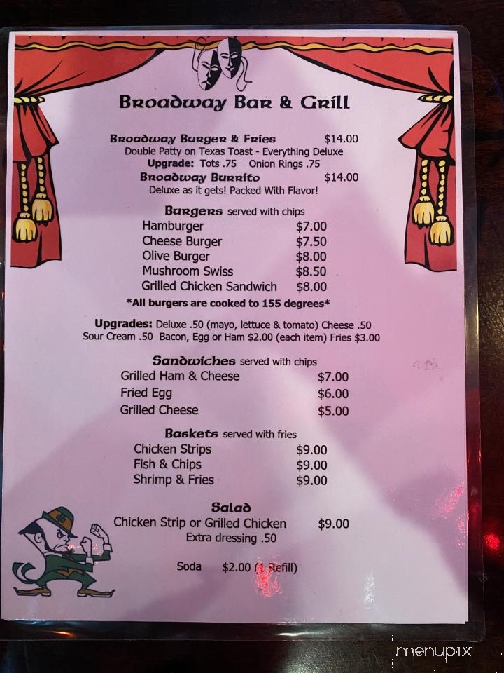 Broadway Bar - Grand Rapids, MI menu_pic