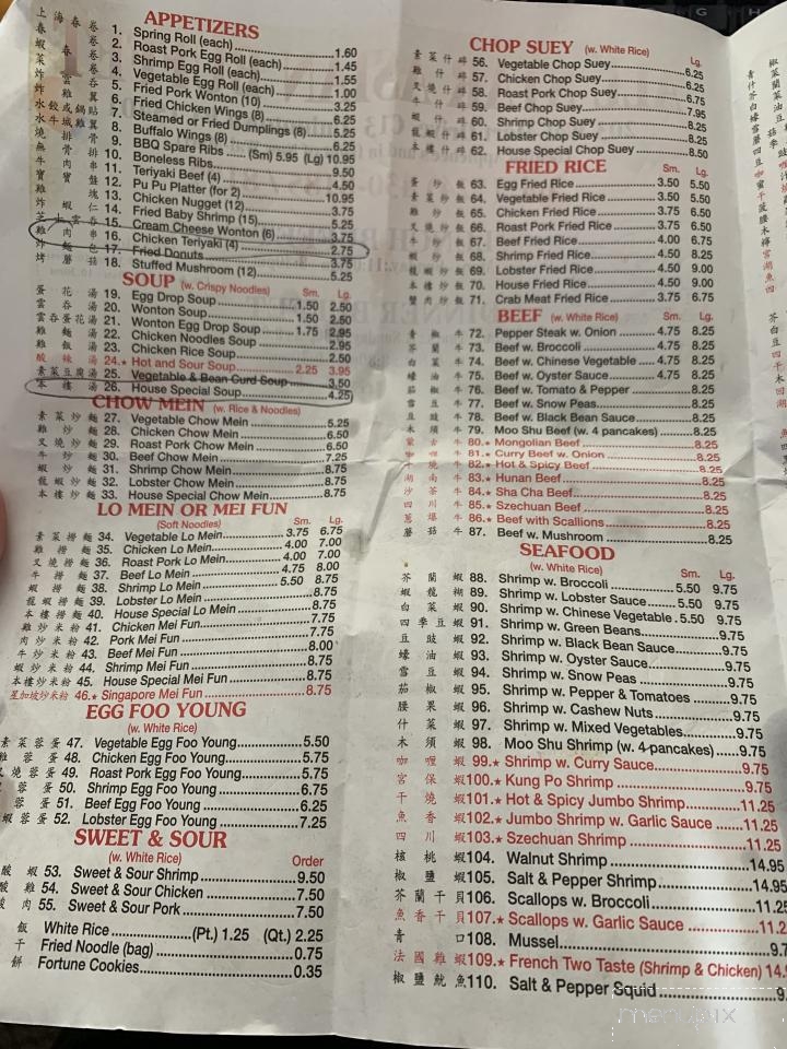 All Star Asian Buffet - Uniontown, PA menu_pic