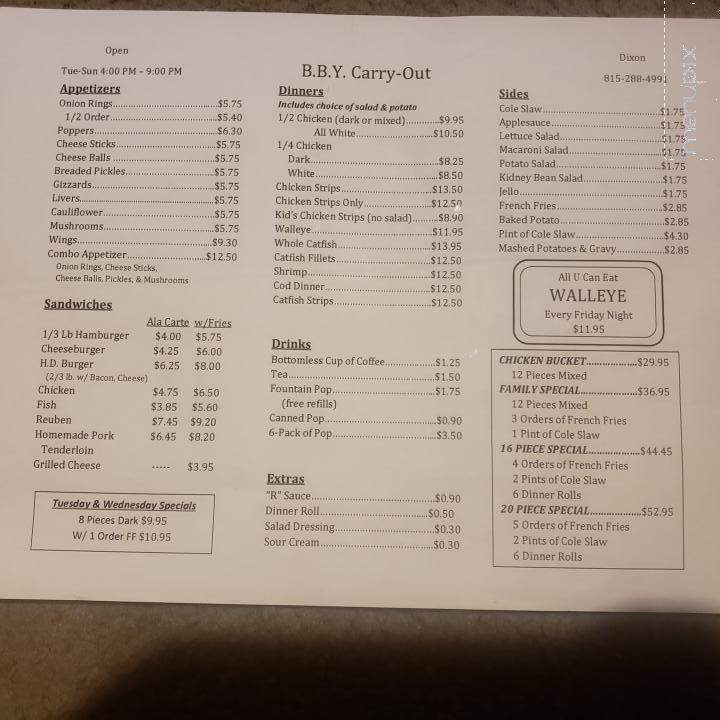 BBY Carryout - Dixon, IL menu_pic