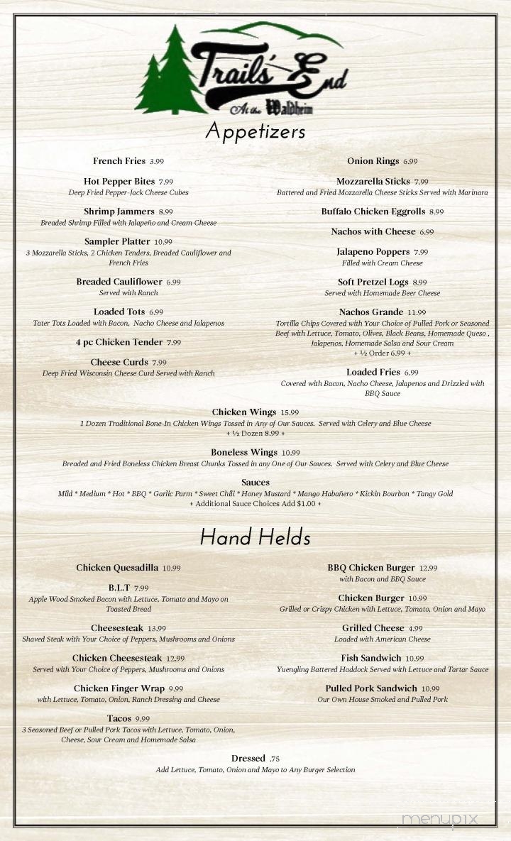 Waldheim Restaurant & Bar - Galeton, PA menu_pic