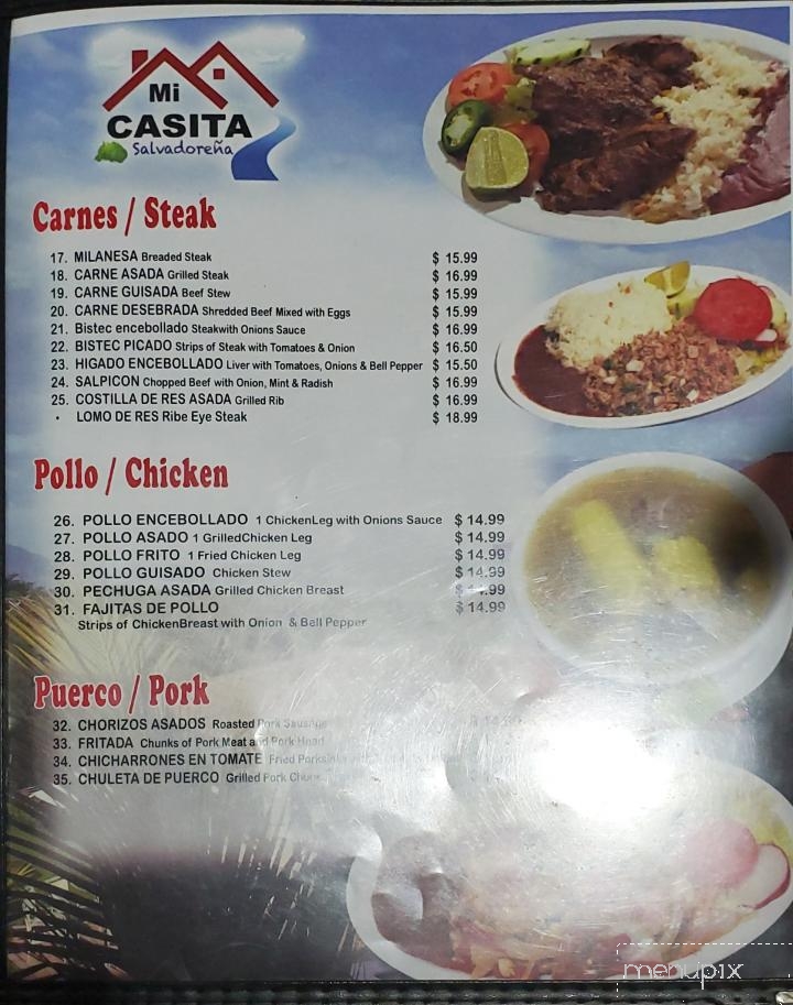 Mi Casita Salvadorena - Van Nuys, CA menu_pic