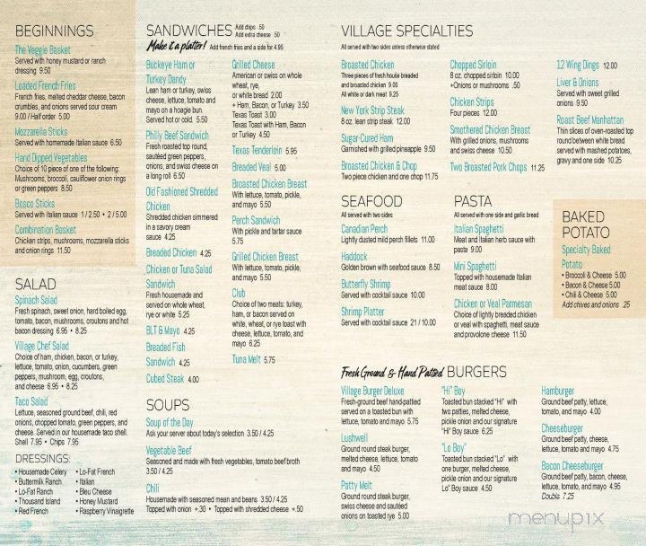Village Family Restaurant - Upper Sandusky, OH menu_pic