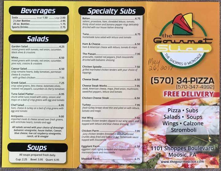 The Gourmet Slice - Moosic, PA menu_pic