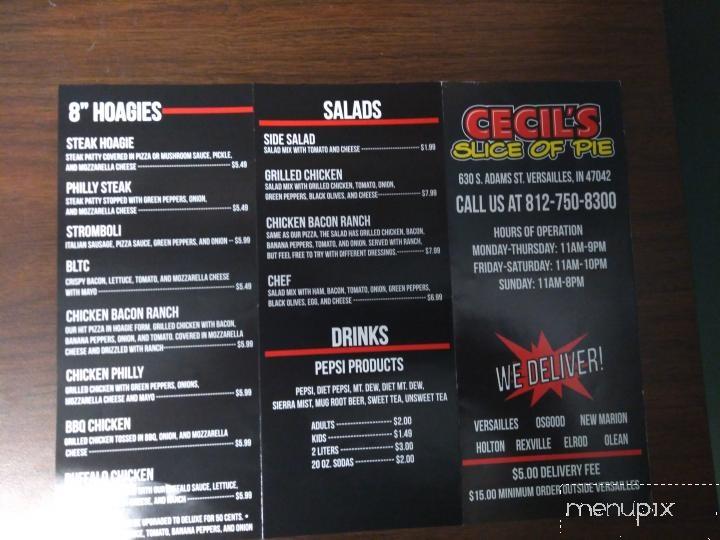 Cecil's Slice of Pie - Versailles, IN menu_pic
