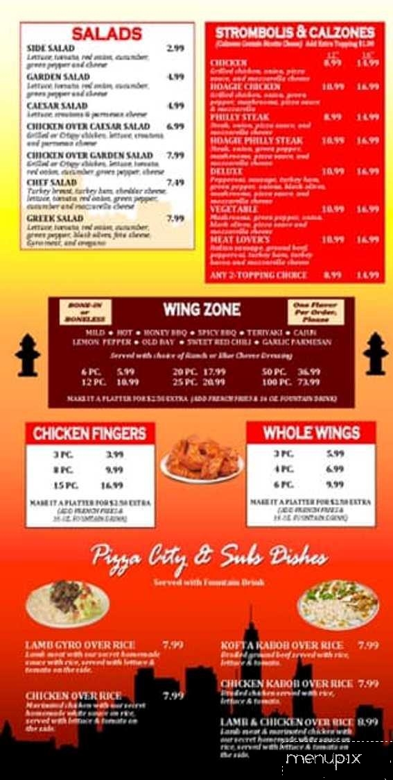 Menu of Pizza City And Subs in Winston Salem, NC 27101
