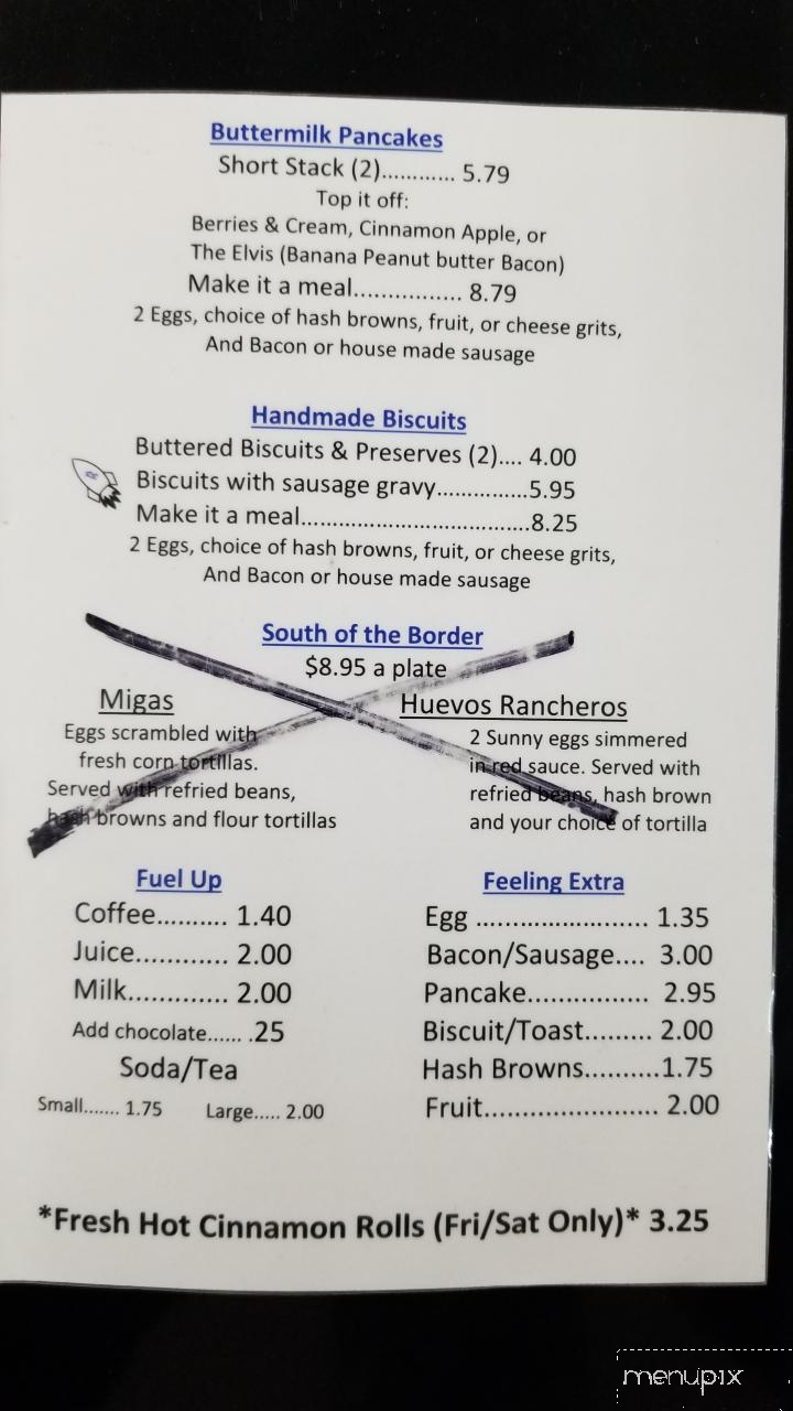 Rocket Cafe - Robinson, TX menu_pic