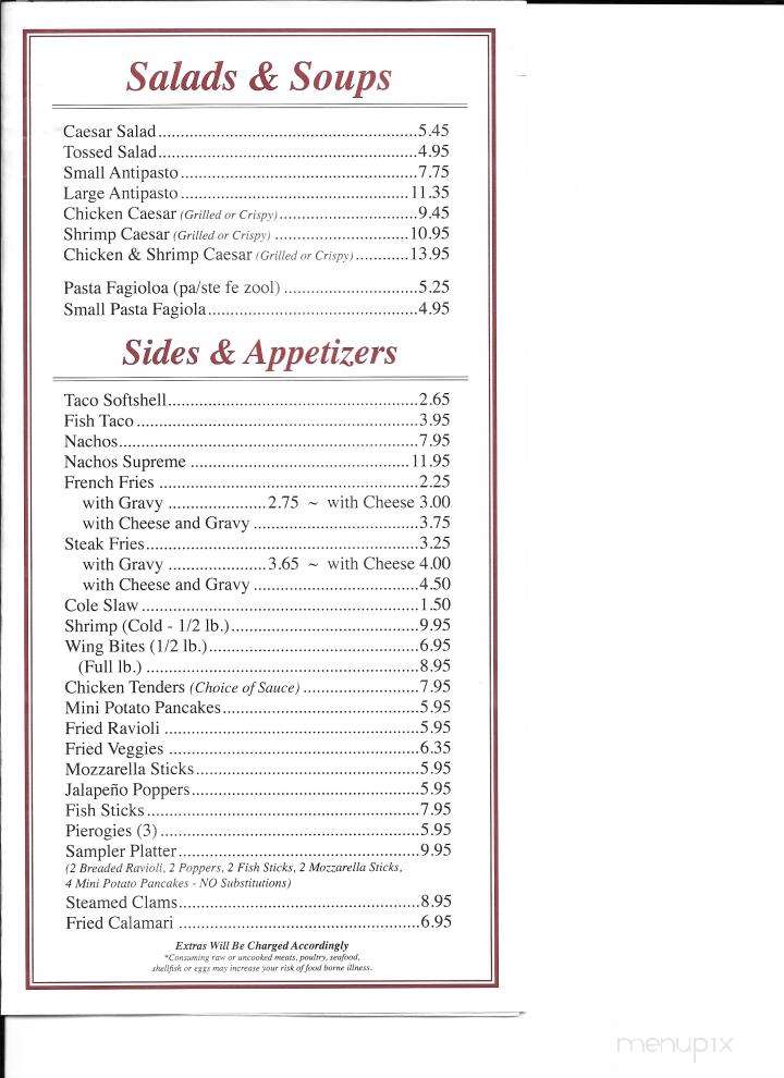 Arcaro's Pizza - Scranton, PA menu_pic