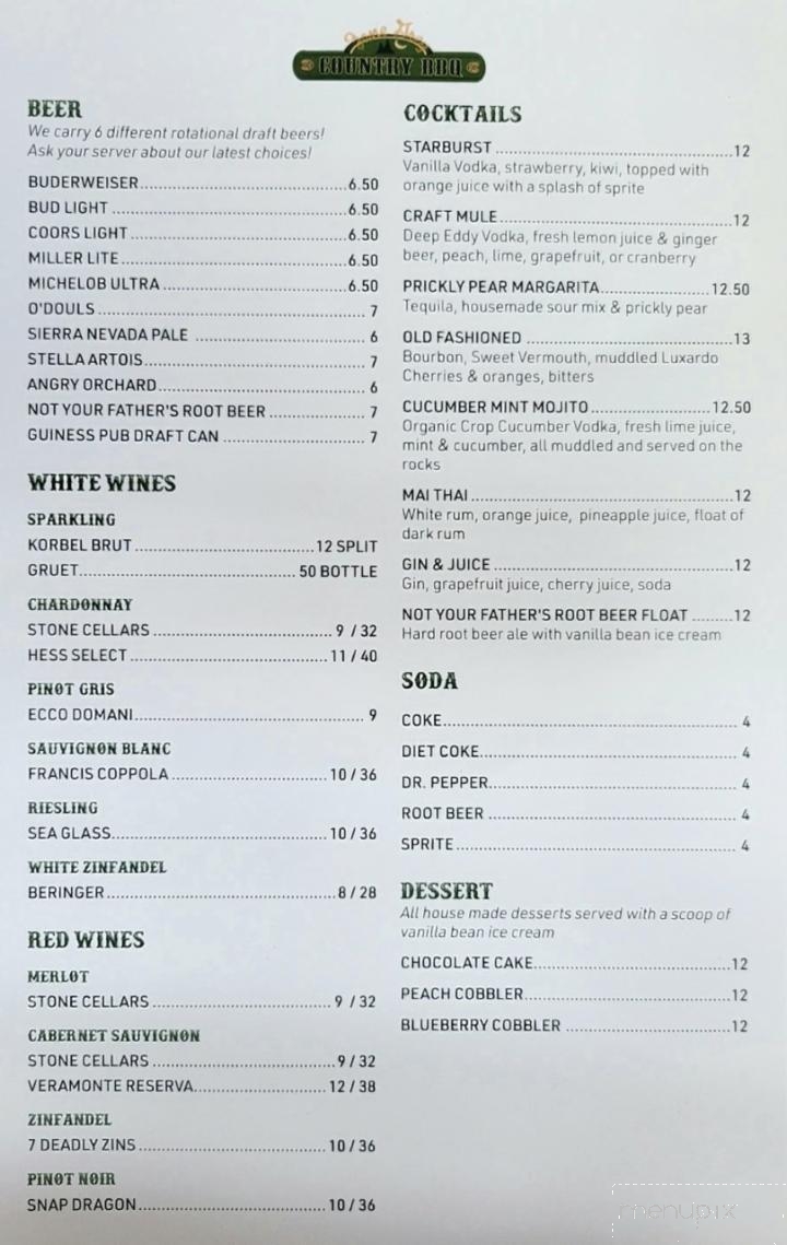 Zane Grey - Payson, AZ menu_pic