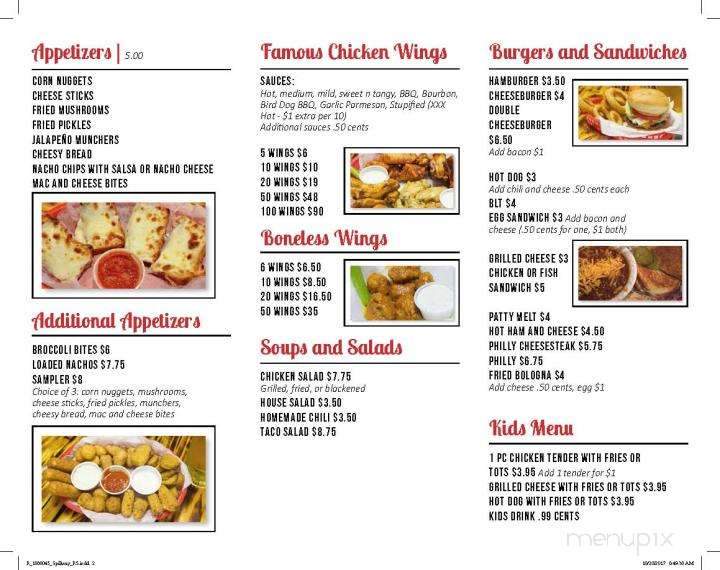 Spillway Bar & Grill - Bowling Green, KY menu_pic