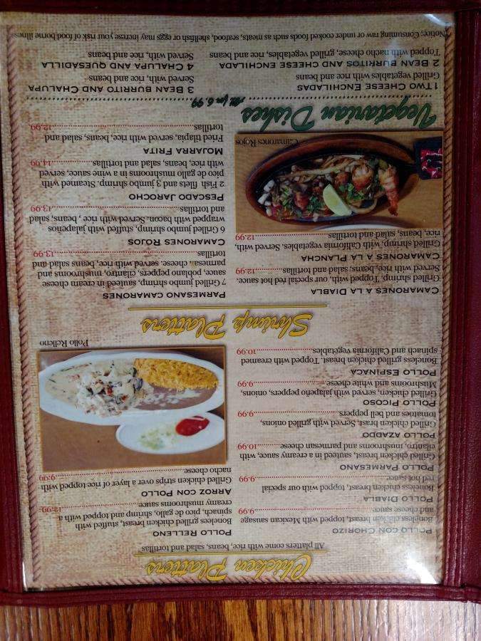 El Rinconcito - Statesboro, GA menu_pic