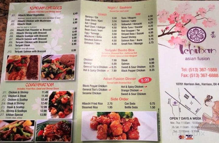 Ichiban Asian Fusion Restaurant - Harrison, OH menu_pic