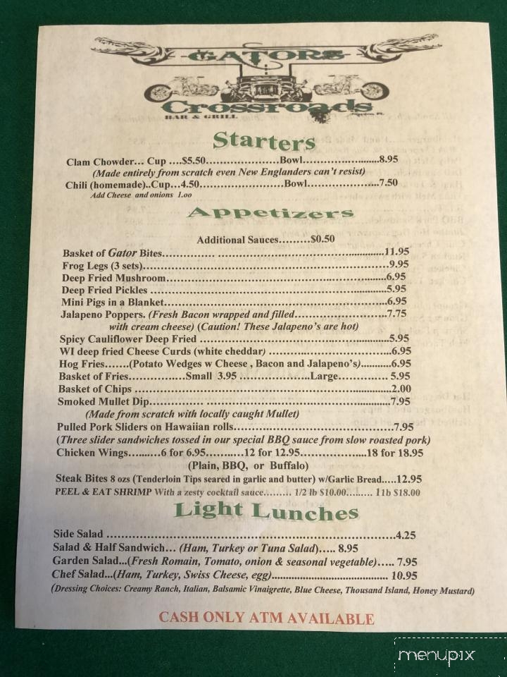 Gators' Crossroads - Naples, FL menu_pic