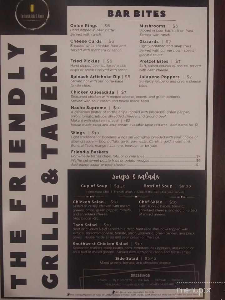 The Friendly Grille & Tavern - Jones, MI menu_pic