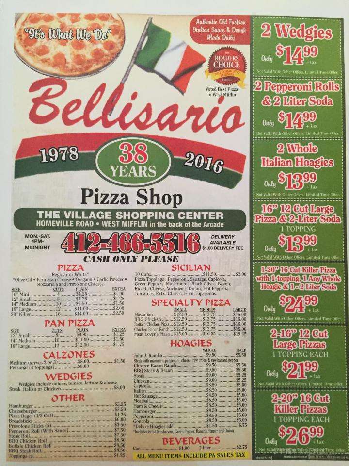 Bellisario Pizza Shop - West Mifflin, PA