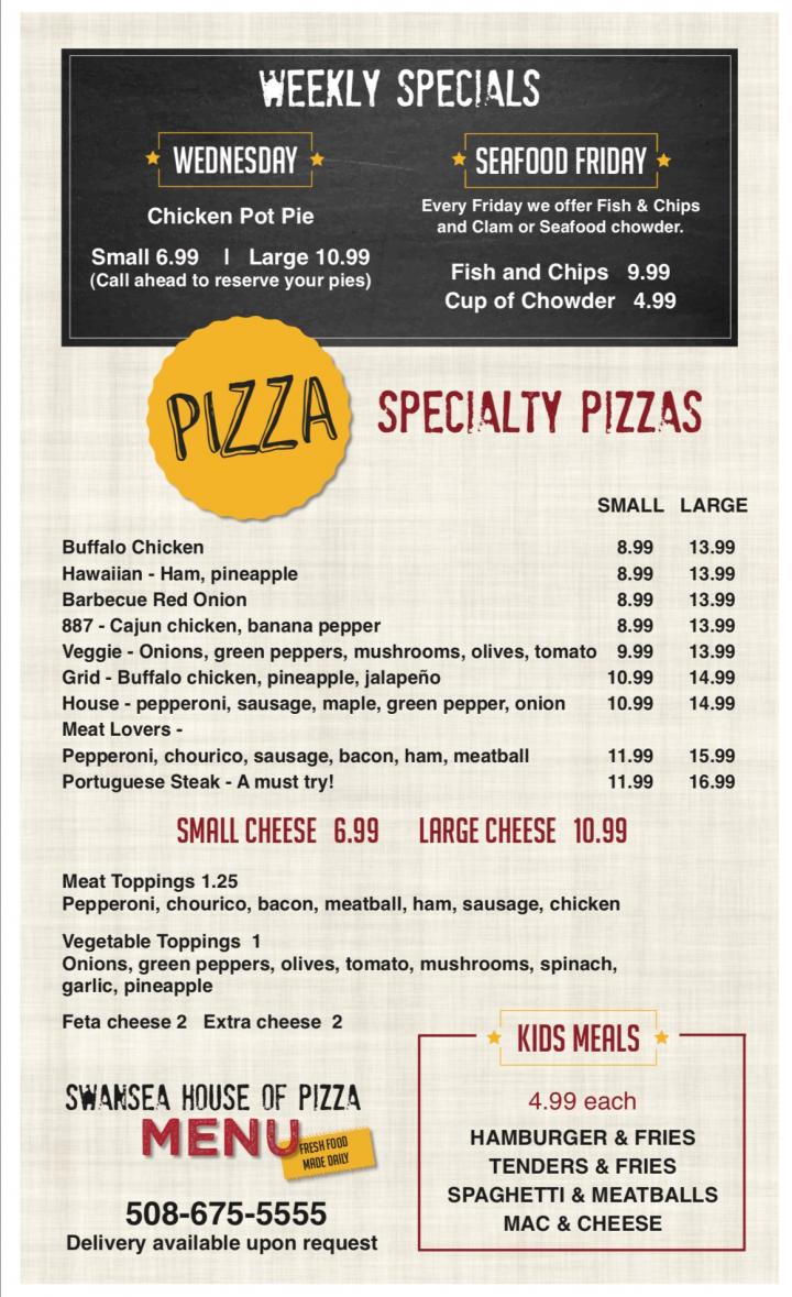 Swansea House of Pizza - Swansea, MA