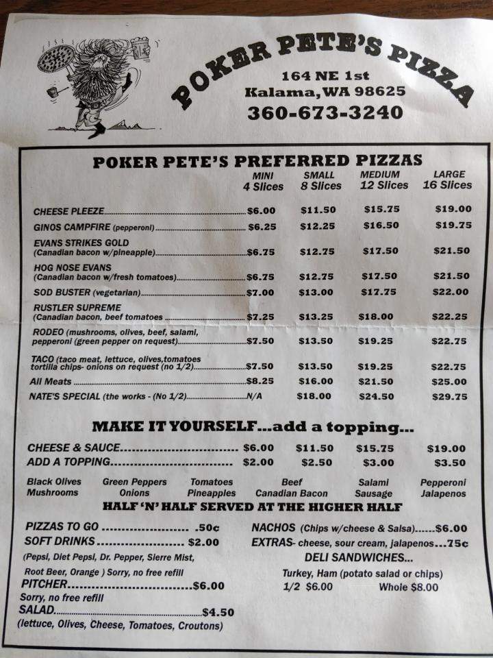 Poker Pete's Pizza - Kalama, WA