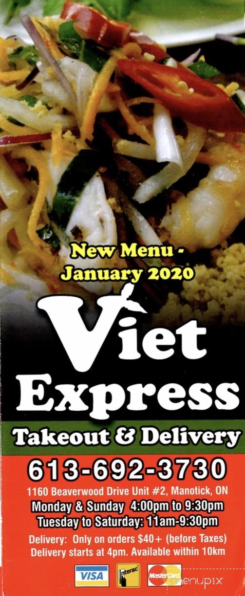 Viet Express Take Out & Delivery - Ottawa, ON menu_pic