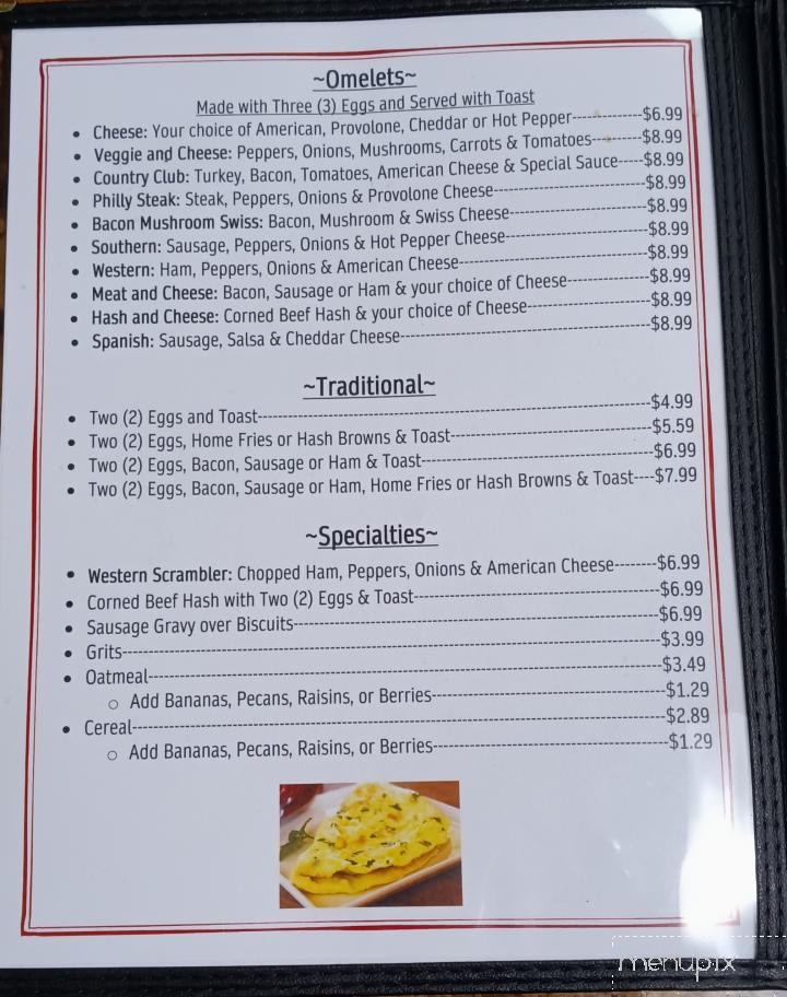 Olde Tyme Cafe - Cambridge Springs, PA menu_pic