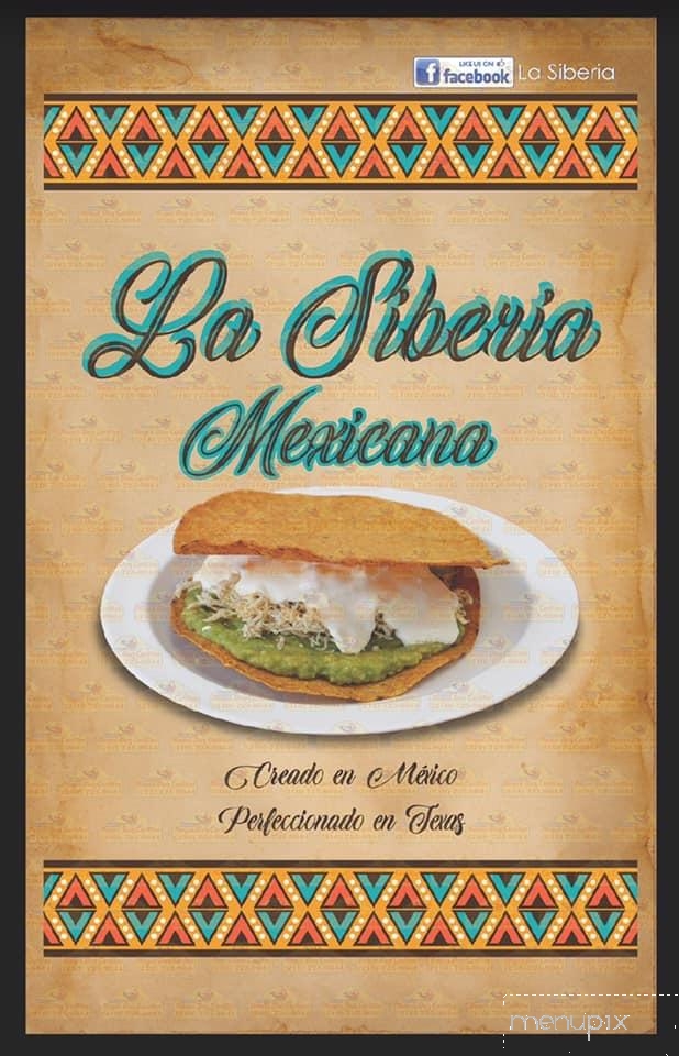 La Siberia Mexicana - McAllen, TX menu_pic