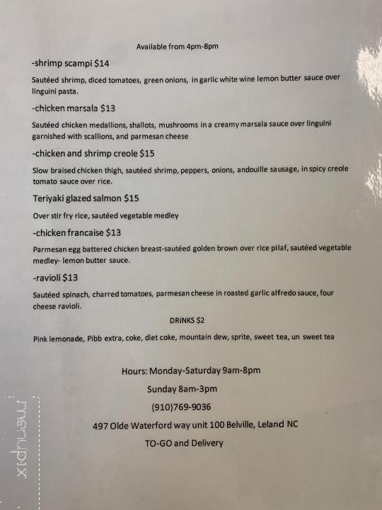 New Day Cafe - Leland, NC menu_pic