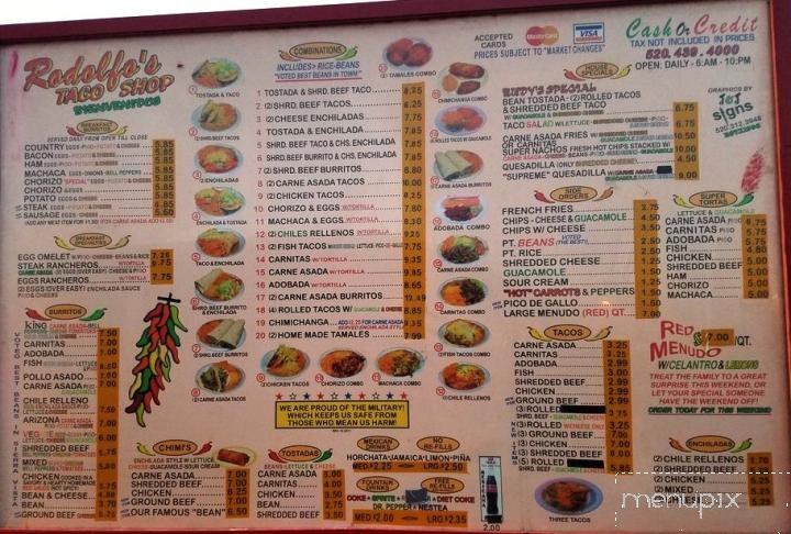 Rodolfo's Taco Shop - Sierra Vista, AZ menu_pic