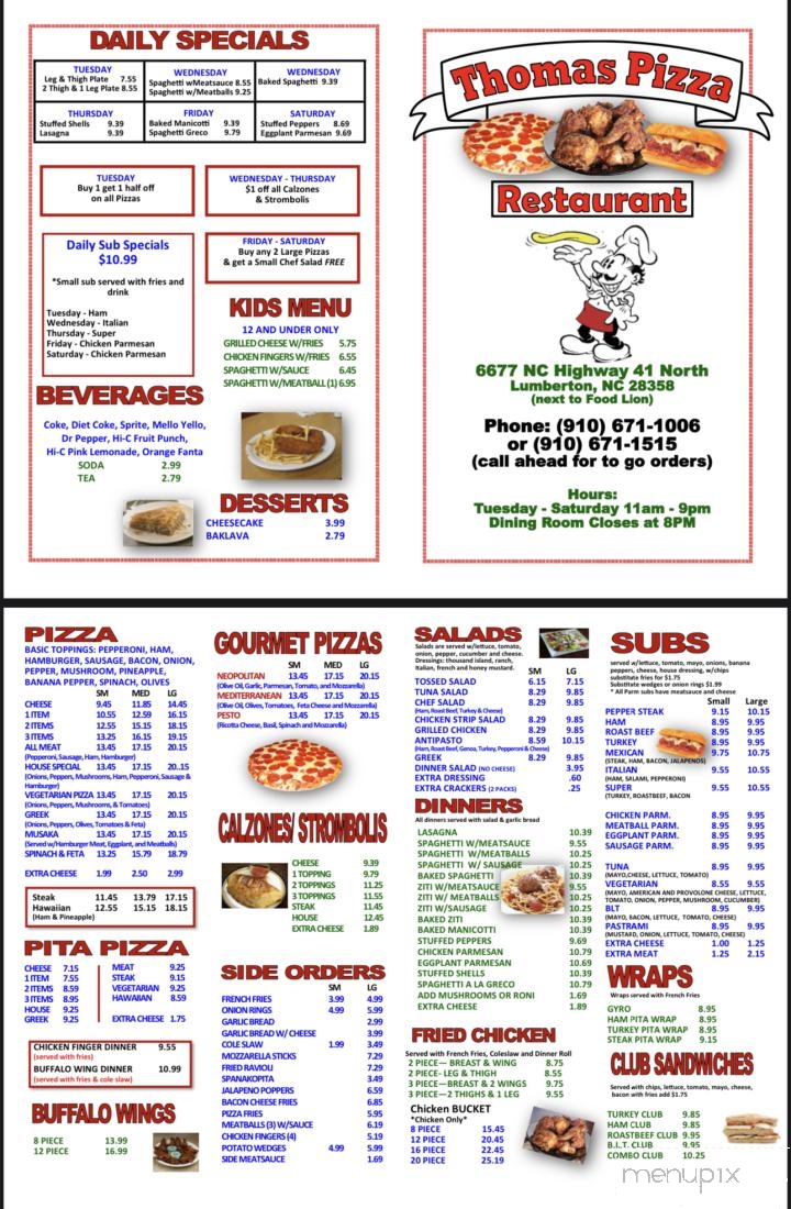 Thomas's Pizza & Subs - Lumberton, NC