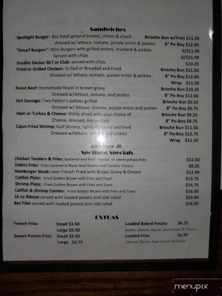Spotlight Restaurant & Bar - Metairie, LA menu_pic