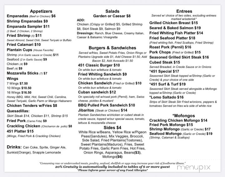 451 Lounge - Hartford, CT menu_pic