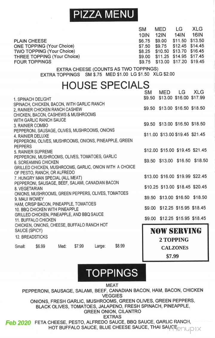 Rainier Pizza & Espresso - Rainier, WA menu_pic