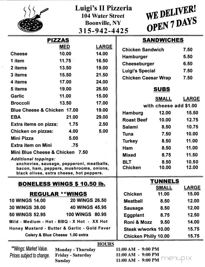 Luigi's Pizzeria - Boonville, NY