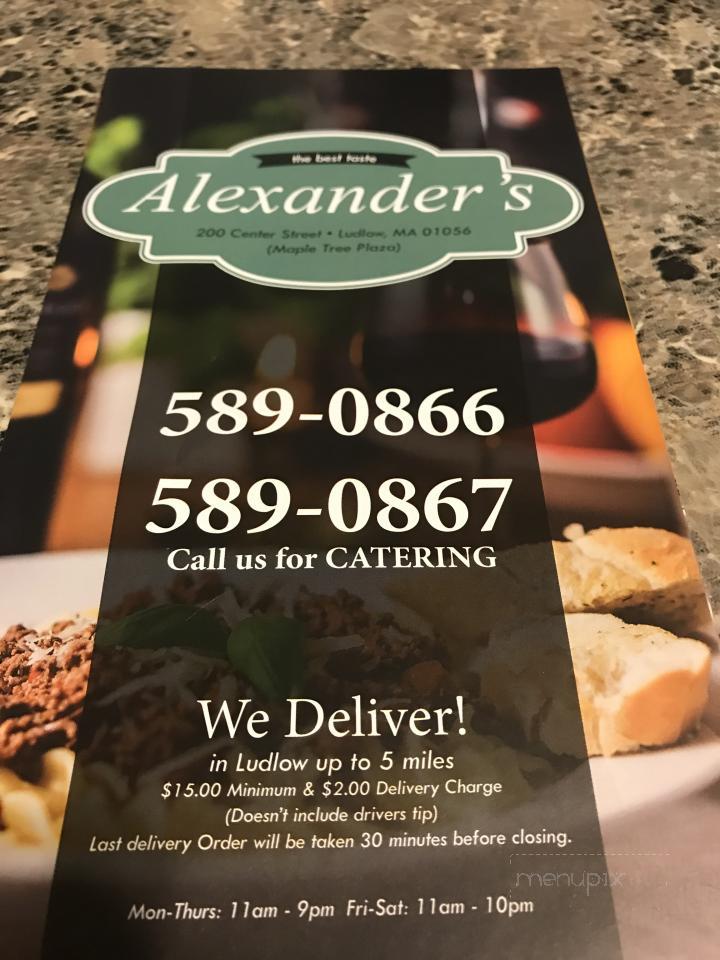 G Alexanders Pizza & Restaurant - Ludlow, MA menu_pic