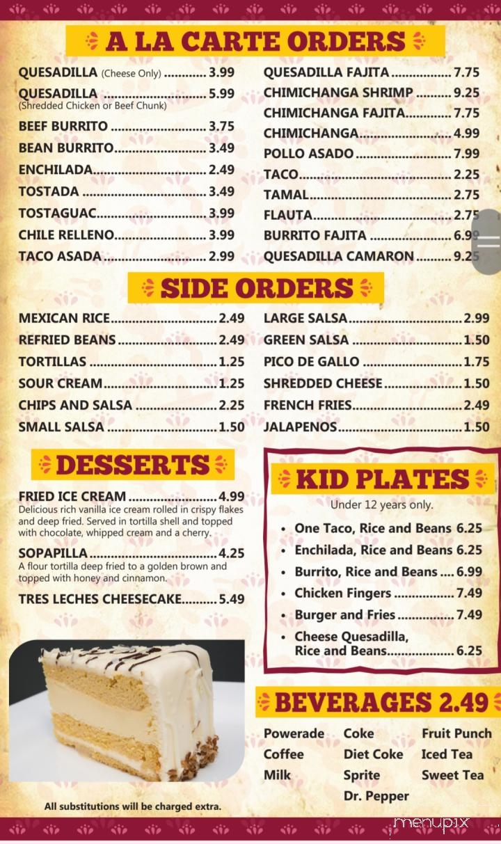 La Rosita Mexican Restaurant - Greenbrier, AR menu_pic
