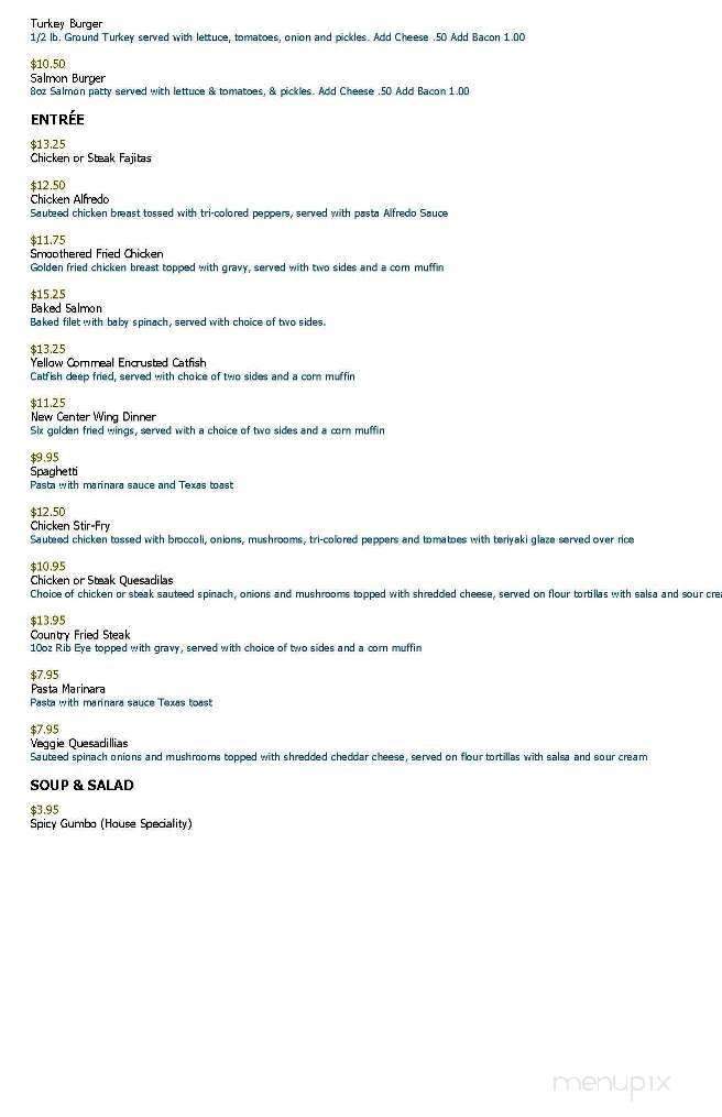 New Center Eatery - Detroit, MI menu_pic